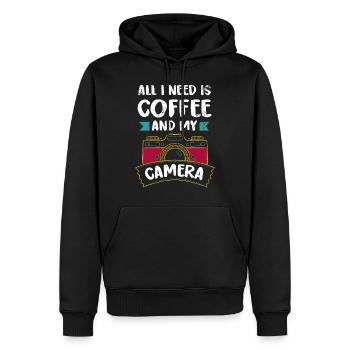 Lustig Kamera Fotografie Fotograf Geschenk - Männer Premium Bio Hoodie - Schwarz - Vorne - Nico (187cm)