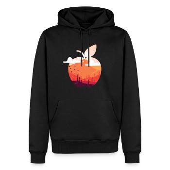 Vintage tropical fruit - apple - Men’s Premium Organic Hoodie - black - Front - Nico (187cm)