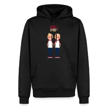 Geschwister Zwillinge Geschenk - Männer Premium Bio Hoodie - Schwarz - Vorne - Nico (187cm)