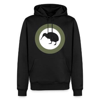 Retro kiwi - Men’s Premium Organic Hoodie - black - Front - Nico (187cm)
