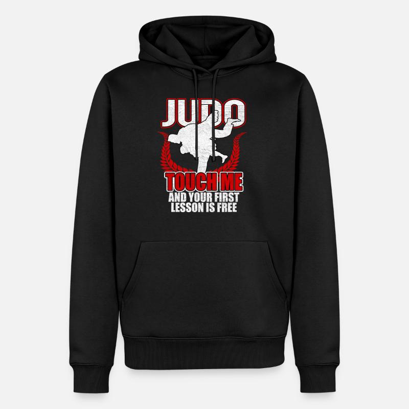 judo - Sweat à capuche Premium bio Homme - noir