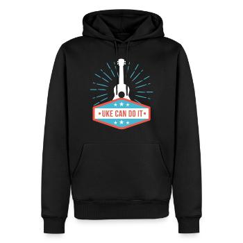 Lustiges Geschenk Ukulele Gitarre Mandoline Gitarr - Männer Premium Bio Hoodie - Schwarz - Vorne - Nico (187cm)
