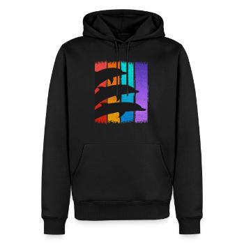 Dauphins dauphins - Sweat à capuche Premium bio Homme - noir - Devant - Nico (187cm)