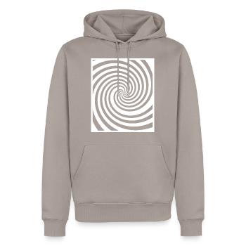 WHIRLPOOL (w) - Men’s Premium Organic Hoodie - taupe - Front - Nico (187cm)