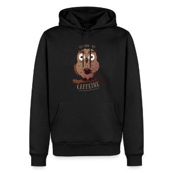 Eule Uhu Kaffee Koffein - Männer Premium Bio Hoodie - Schwarz - Vorne - Nico (187cm)