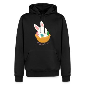 Pâques - Sweat à capuche Premium bio Homme - noir - Devant - Nico (187cm)