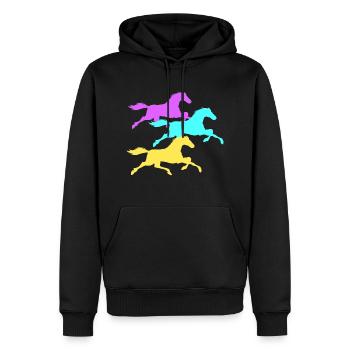 Cheval - Sweat à capuche Premium bio Homme - noir - Devant - Nico (187cm)