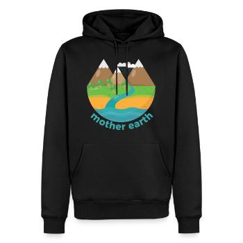 Jour de la Terre - Sweat à capuche Premium bio Homme - noir - Devant - Nico (187cm)