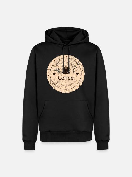 café - Sweat à capuche Premium bio Homme - noir