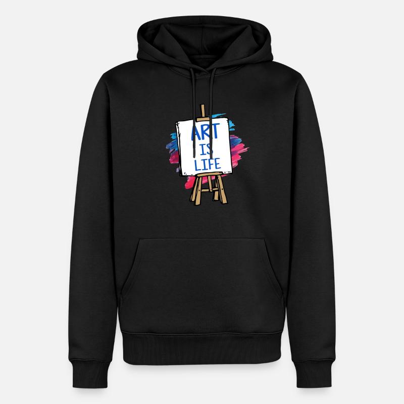 art - Sweat à capuche Premium bio Homme - noir