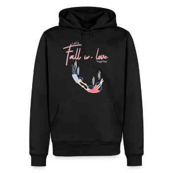 amour - Sweat à capuche Premium bio Homme - noir - Devant - Nico (187cm)
