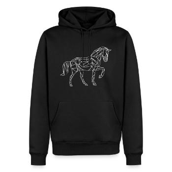 Cheval - Sweat à capuche Premium bio Homme - noir - Devant - Nico (187cm)