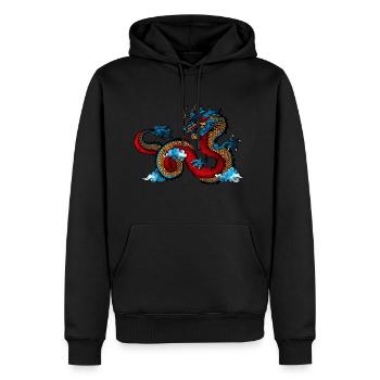 Drache Asien China Japan Märchen Fabelwesen Myth - Männer Premium Bio Hoodie - Schwarz - Vorne - Nico (187cm)