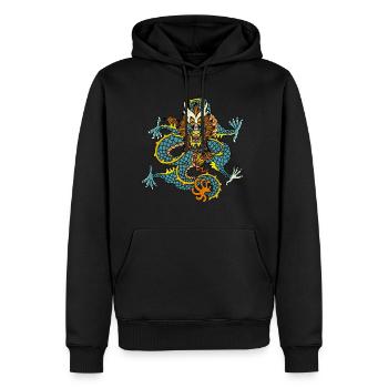 Asien - Männer Premium Bio Hoodie - Schwarz - Vorne - Nico (187cm)