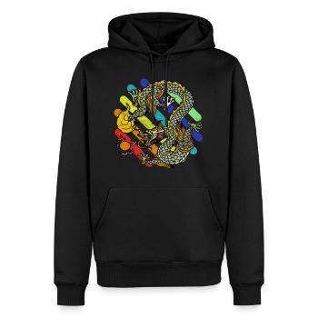mythical creatures - Men’s Premium Organic Hoodie - black - Front - Nico (187cm)
