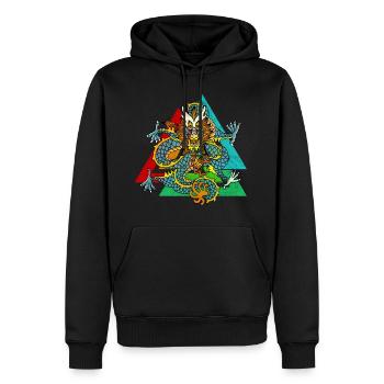 Märchen Drache chinesisch - Männer Premium Bio Hoodie - Schwarz - Vorne - Nico (187cm)