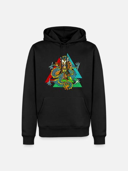 Märchen Drache chinesisch - Männer Premium Bio Hoodie - Schwarz