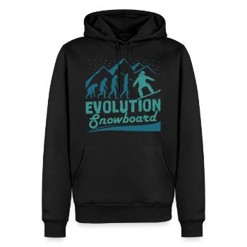 Evolution Snowboard | Cadeau neige sports d'hiver - Sweat à capuche Premium bio Homme - noir - Devant - Nico (187cm)