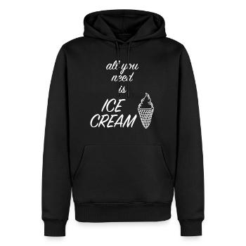 ice - Men’s Premium Organic Hoodie - black - Front - Nico (187cm)