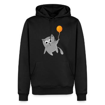 Flying Cat Flying - Chat - Sweat à capuche Premium bio Homme - noir - Devant - Nico (187cm)