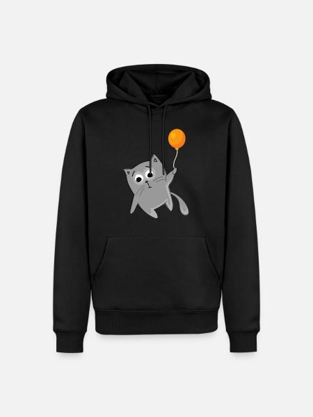 Flying Cat Flying - Cat - Men’s Premium Organic Hoodie - black