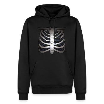 Skelett Cartoon Comic Halloween Grusel gruselig - Männer Premium Bio Hoodie - Schwarz - Vorne - Nico (187cm)