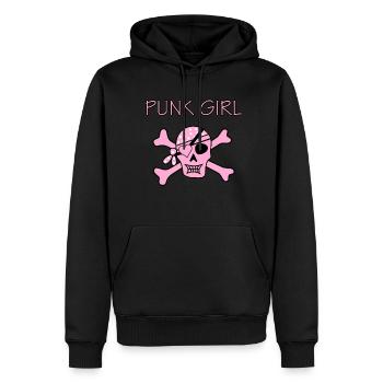 Punk Girl Skull Totenkopf Pirat - Männer Premium Bio Hoodie - Schwarz - Vorne - Nico (187cm)