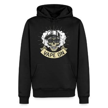 Cloud Chaser - Vaping Gangster - Vape On - Männer Premium Bio Hoodie - Schwarz - Vorne - Nico (187cm)