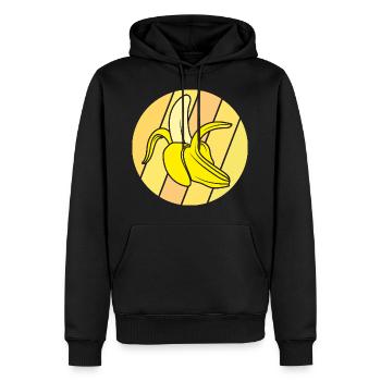 Banane - Männer Premium Bio Hoodie - Schwarz - Vorne - Nico (187cm)