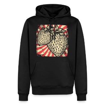Erdbeere Obst - Männer Premium Bio Hoodie - Schwarz - Vorne - Nico (187cm)