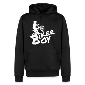 Biker Boy Final blancBiker Boy, inscription - Sweat à capuche Premium bio Homme - noir - Devant - Nico (187cm)