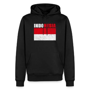 Indonésie - Sweat à capuche Premium bio Homme - noir - Devant - Nico (187cm)