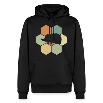 Igel - Männer Premium Bio Hoodie - Schwarz - Vorne - Nico (187cm)