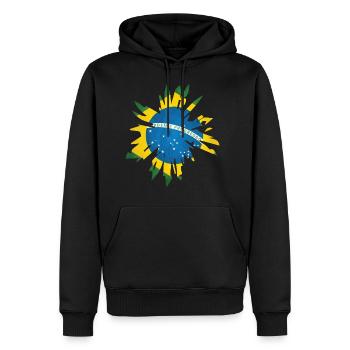Brasilien - Männer Premium Bio Hoodie - Schwarz - Vorne - Nico (187cm)