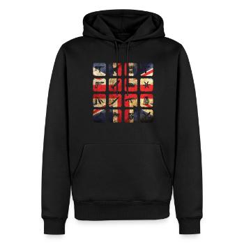 Grande Bretagne Angleterre Londres - Sweat à capuche Premium bio Homme - noir - Devant - Nico (187cm)