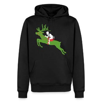 Renne de Noël - Sweat à capuche Premium bio Homme - noir - Devant - Nico (187cm)