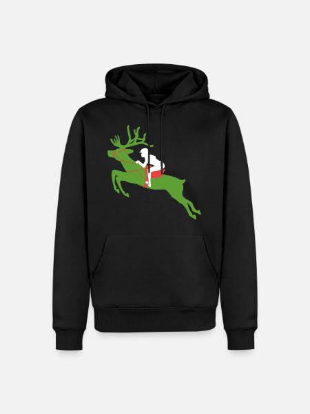 Renne de Noël - Sweat à capuche Premium bio Homme - noir