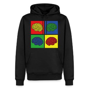 Gehirn - Männer Premium Bio Hoodie - Schwarz - Vorne - Nico (187cm)