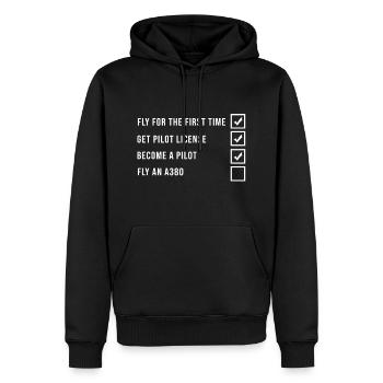 Piloten Karriere Checkliste Piloten Geschenkidee - Männer Premium Bio Hoodie - Schwarz - Vorne - Nico (187cm)