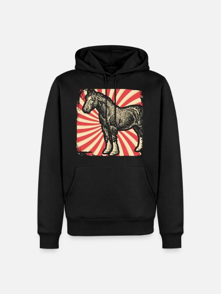 Pferd Pferderasse Clydesdale - Männer Premium Bio Hoodie - Schwarz