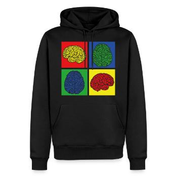 Cerveau zombie - Sweat à capuche Premium bio Homme - noir - Devant - Nico (187cm)