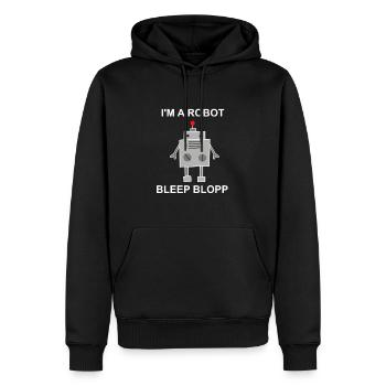 I m a robot - Roboter, Mechanik, Geschenk - Männer Premium Bio Hoodie - Schwarz - Vorne - Nico (187cm)