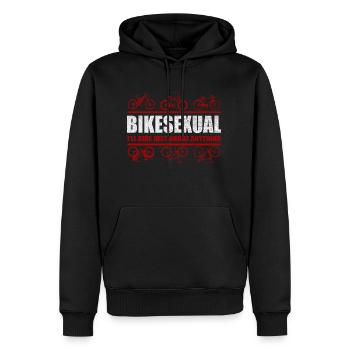 Vélo Cyclisme Vélo Cyclotourisme Cyclisme - Sweat à capuche Premium bio Homme - noir - Devant - Nico (187cm)