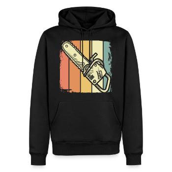 Holzfäller - Männer Premium Bio Hoodie - Schwarz - Vorne - Nico (187cm)