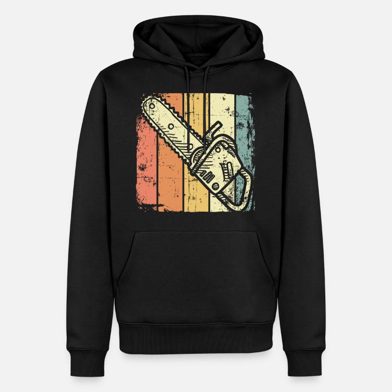 Förster Säge - Männer Premium Bio Hoodie - Schwarz