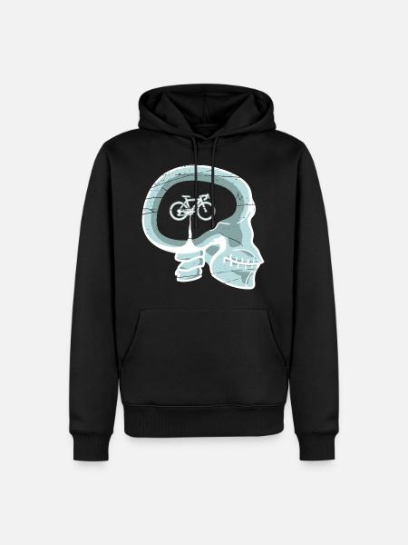 Vélo dans la tête cadeau vélo de rayon X - Sweat à capuche Premium bio Homme - noir