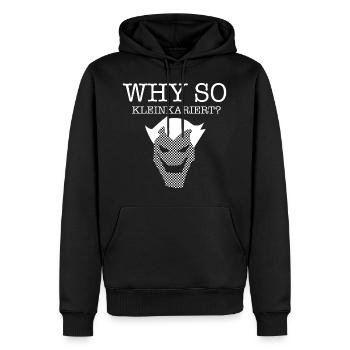 JOKER WHY SO KLEINKARIERT (w) - Männer Premium Bio Hoodie - Schwarz - Vorne - Nico (187cm)