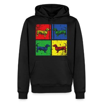Hunde Dackel - Männer Premium Bio Hoodie - Schwarz - Vorne - Nico (187cm)