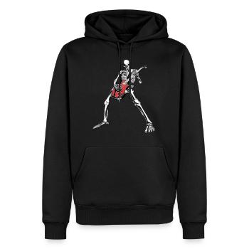 Skelleton Guitare - Sweat à capuche Premium bio Homme - noir - Devant - Nico (187cm)