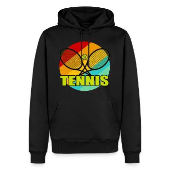 Raquette tennis de tennis tennis - Sweat à capuche Premium bio Homme - noir - Devant - Nico (187cm)